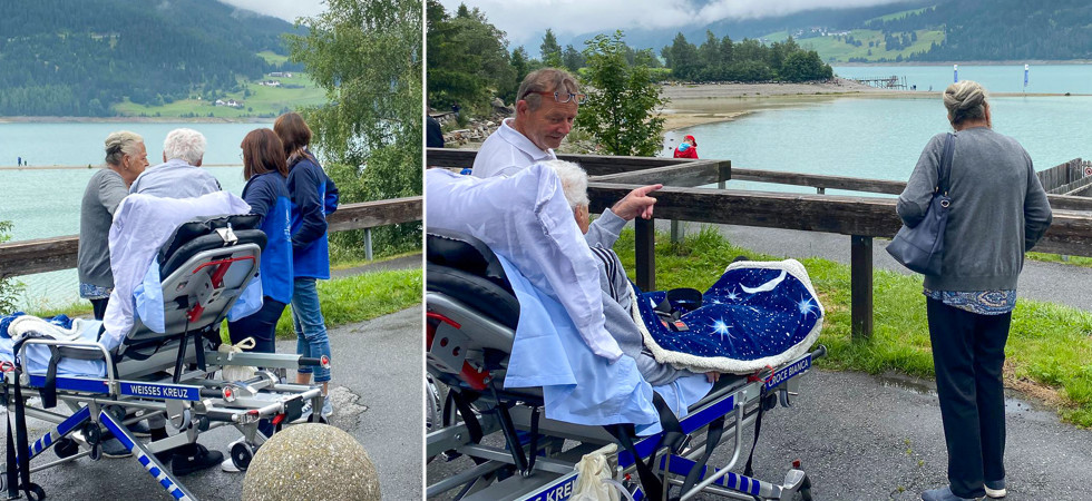 Foto dalla pagina Facebook "Sogna e vai" Sognava di tornare sulle rive del lago di Resia assieme alla moglie